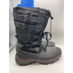 Pajar Canada Women's Black Insulated Winter Snow Boots Lace Up Buckle Size 7-7.5